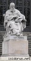 Pomnik św. Izydora z Sewilli przed Biblioteką Narodową w Madrycie