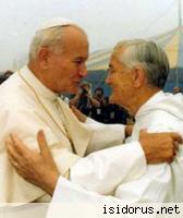 Fra Roger s papežem Janem Pavlem II.